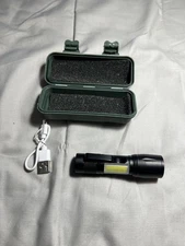 USB Rechargeable LED Flashlight XPE COB 3 Modes Mini Zoom Tactical Torch Lamp