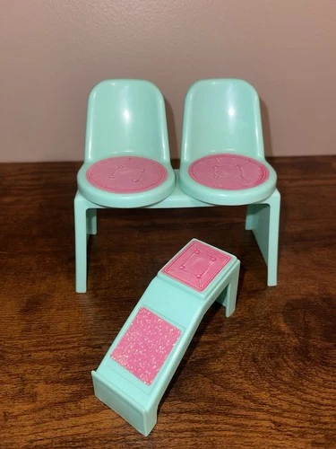 Vintage 1988 Barbie Fashion Doll Mattel Sit N Style Furniture Chair Bench Stool