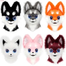Cartoon Dog Headgear Plush Beast Head Mask Helmet Halloween Cosplay Costume Prop
