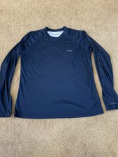 Navy Blue Columbia PFG performance fishing gear long sleeve large Shirt