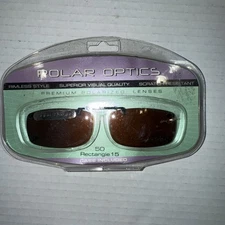Polar Optics Clip-on Premium Polarized Lenses 50 REC Sunglasses with Case NIP