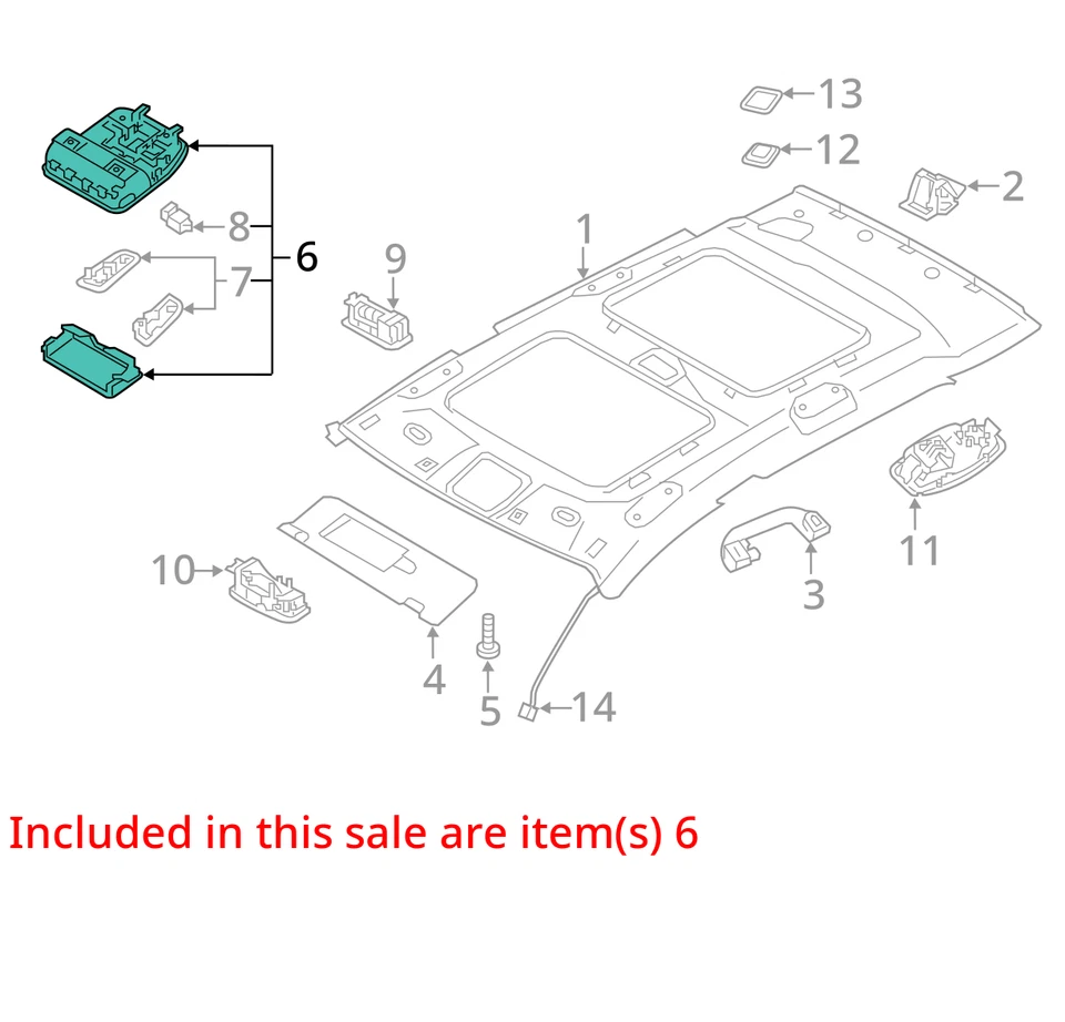 Console Front Roof With Sunroof Fits 17-22 SPORTAGE 2040425 Foto 3 de 4