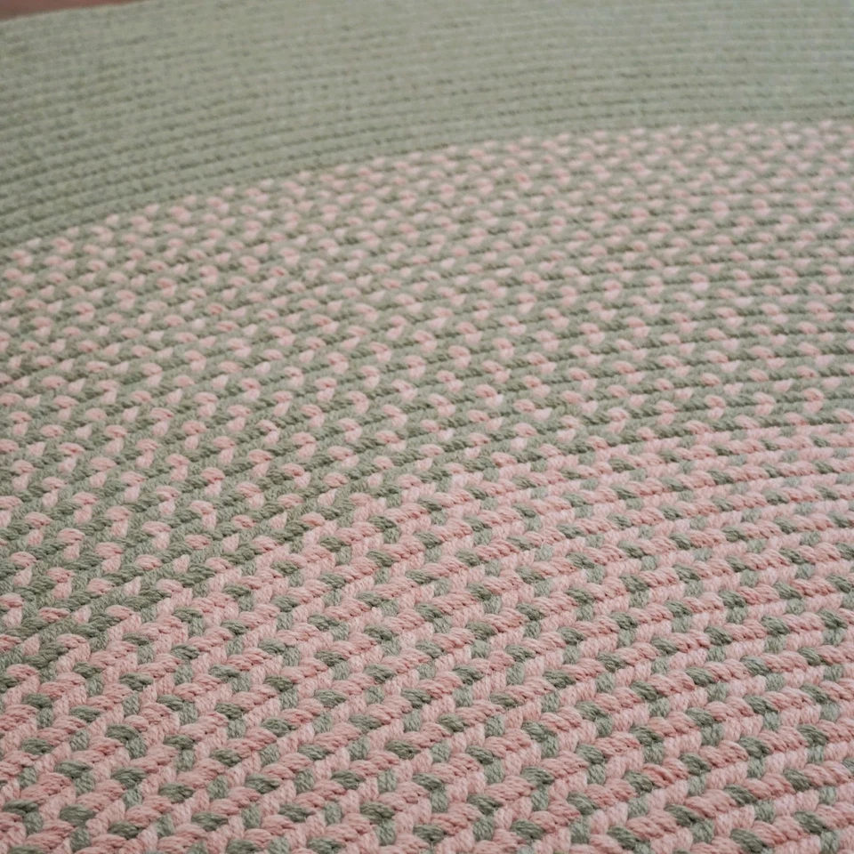 Colonial Mills Wellington Wool Braided Rug 2X3 - Moss Green, Reversible - Image 3 of 4