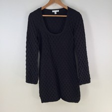 Rusty womens bodycon dress 10 black long sleeve cotton blend 128721