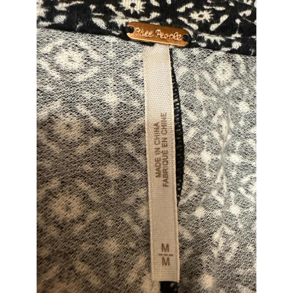 Mini Camisa Vestido Free People Shayla Negro Blanco Manga Larga Con Botones Talla M Foto 4 de 4