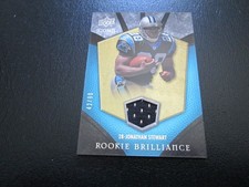 JONATHAN STEWART 2008 UPPER DECK ICONS ROOKIE BRILLIANCE JERSEY CARD #42/99. rookie card picture