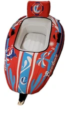 Bowdanie Shark Tube Racer 1-Rider Towable Tube -Padded Handles Boating Fun