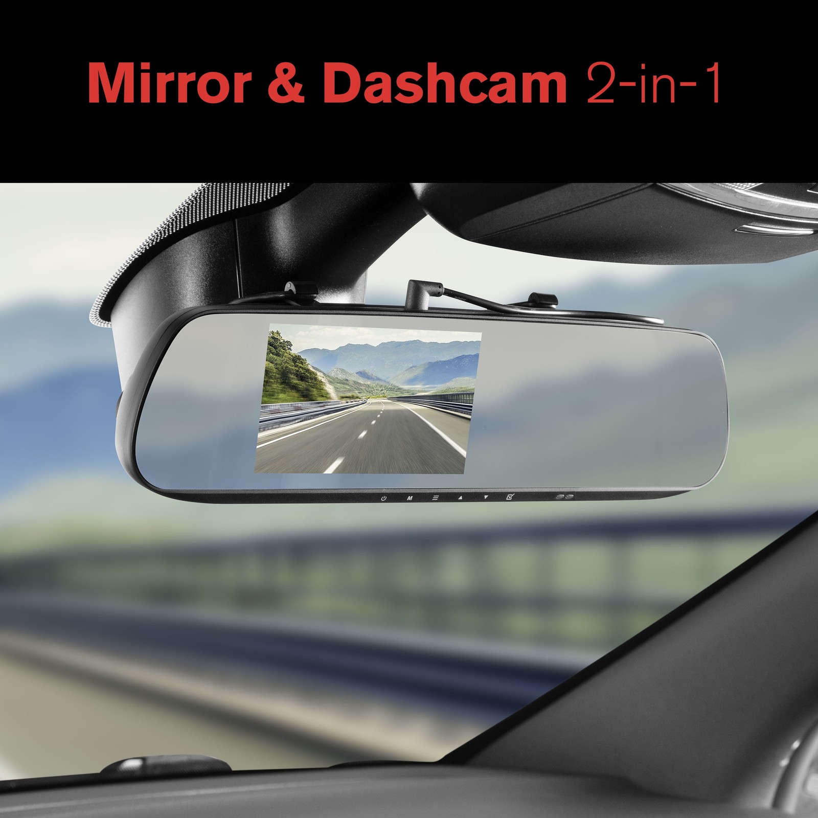 1080P Roadcam Mirror Dash Cam with G-Sensor and 4.7" Monitor