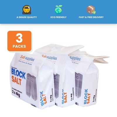 3er Pack 6 Block Salzwasserenthärter für Harveys Pure Natural Enthärter Salzblock