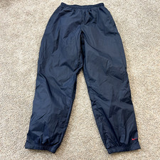 VTG Y2K Nike Windbreaker Track Pants Mens XL Navy Lined Baggy Wide Zip Black Tag