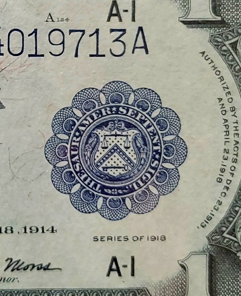 1918 $1 Large Size Note - FRBN (BOSTON) - 64 EPQ Choice Uncirculated - Image 4 of 4