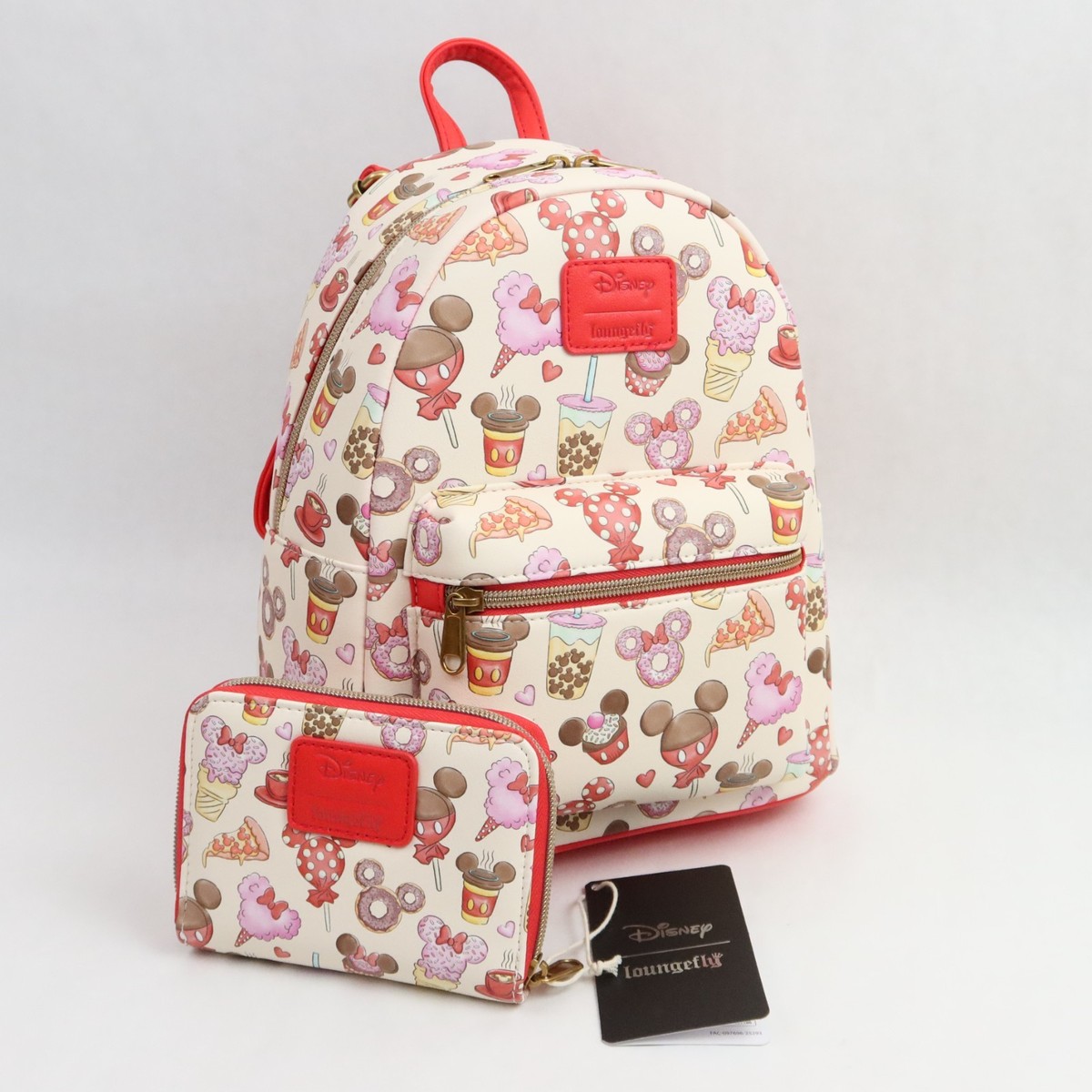 disney mini backpack with wallet Loungefly Disney Mickey Minnie Mouse Treats Mini Backpack & Zip Wallet  Valentine