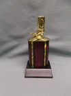 cowboy boot maroon trophy award black base equestrian horse
