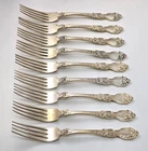 (9) Wallace LA REINE Sterling Silver Forks - 7" NO MONO - 454g