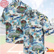 Aloha Dodgers Hawaiian Shirt Short-Sleeve With Pockets Size S-5XL