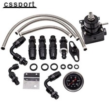 Universal Adjustable Fuel Pressure Regulator Kit 100psi Guage An6 Fitting Black Universal Adjustable Fuel Pressure Regulator Kit 100psi Guage An6 Fitting Black