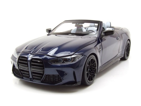 Bmw M4 Cabrio 2020 Dunkelblau Metallic Modellauto 1:18 Minichamps-image