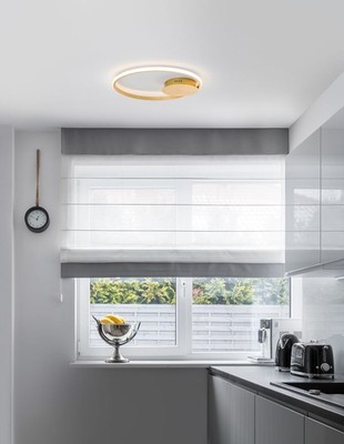 Nova Luce FULINE LED Deckenleuchte Blattgold 32W Warmweiss 5x50cm dimmbar 934807