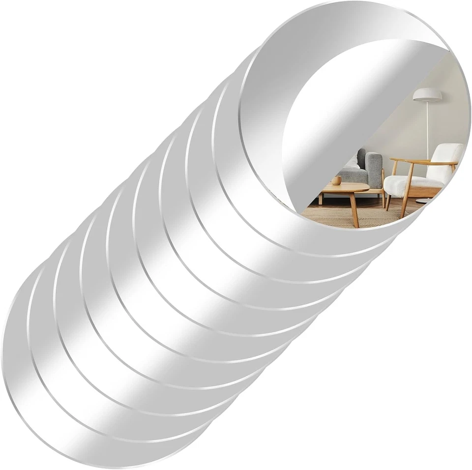DIY-Friendly 10-Pack 6 Inch Acrylic Mirrors - Stylish Wall Art for Any Occasion - Image 3 of 4