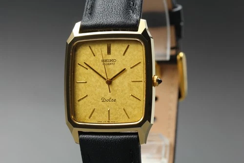[Near Mint] SEIKO Dolce 7731-5040 Vintage Gold Quartz 27mm Mens Watch From Japan