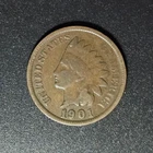 1901 Indian Head Penny One Cent 1c Coin  #AB025