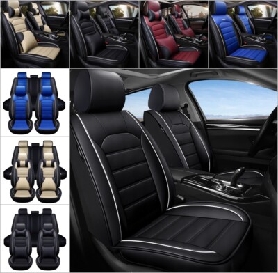 Full Set 5-Seat Leather Seat Covers For Toyota Cars - Front & Rear, Airbag Compatible