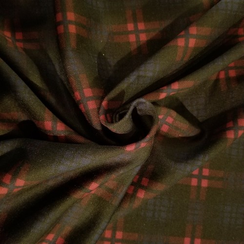 Rich Dark Plaid Ponte Knit - Beautiful for Dresses, Jackets, and More! - Picture 3 of 3