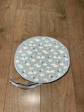 Pair of Aga Hob Lid Mat Pad Round Hob Cover Blue White Swan 
