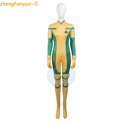 X-MEN Rogue Anna Marie Halloween Jumpsuit Cosplay Costume Bodysuit Coat Outfits - Picture 5 of 17