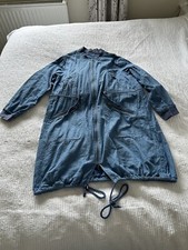 Lovely Gudrun Sjoden Blue Embroidered Jacket Coat Size L Embroidered Cotton