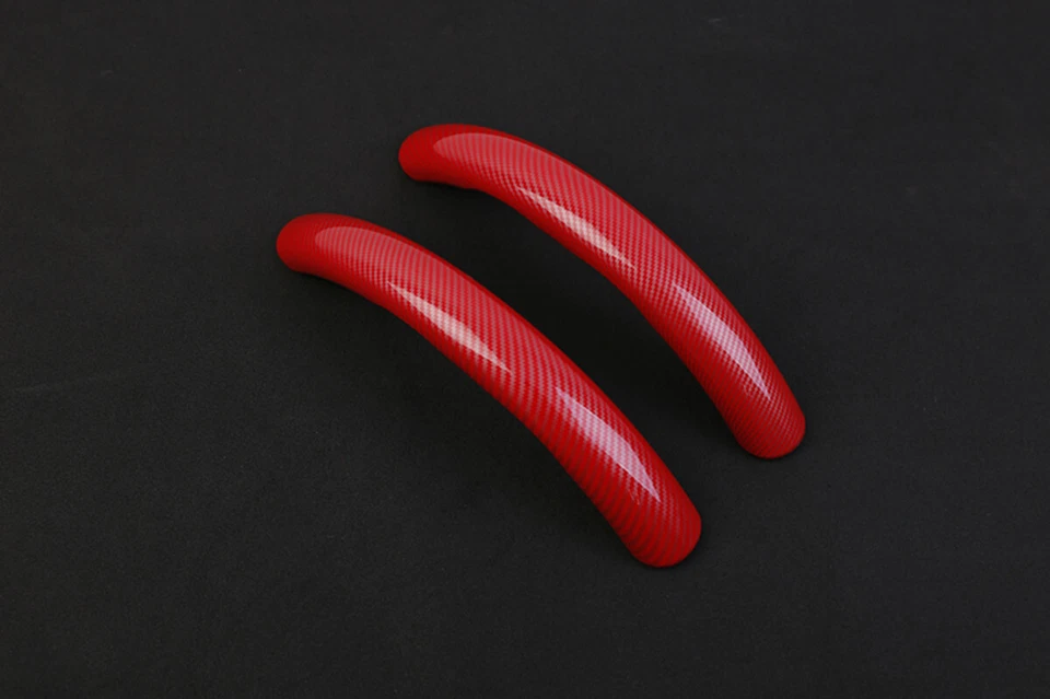 Car Steering Wheel Cover Non-Slip Booster Red Carbon Fiber Look Bling Set 38CM - Image 3 of 4