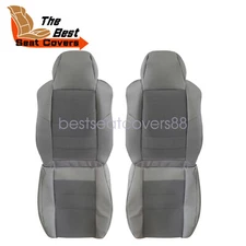For 2003-2007 Ford F250 Driver & Passenger Bottom & Top Cloth Seat Cover Gray US