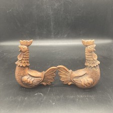 Coppia di statuine pollo/gallo vintage in ceramica