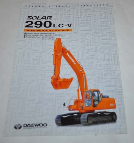 Daewoo Solar 290 LC-V Crawler Excavator Brochure Prospekt - Bild 1 von 4