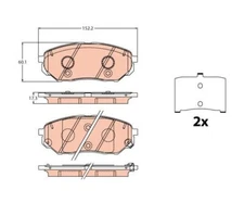 Brake pad set, disc brake TRW GDB2195 for Kia