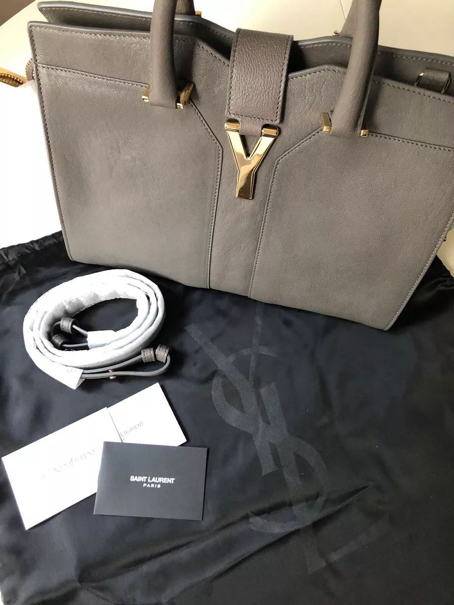 Yves Saint Laurent Cabas Y Small Calfskin Leather Tote Bag