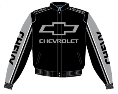 Chevrolet Chevy Racing Cotton Twill Black Jacket JH Design New