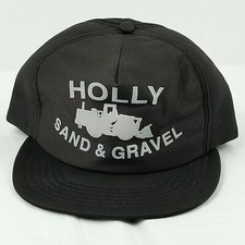 Unused Vintage Original 1980's Holly Sand & Gravel Trucker Hat Made In USA Black