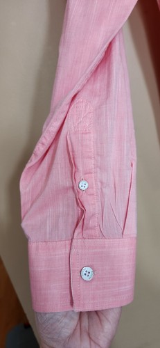 Guess Jeans Slim Fit Long Sleeve Button Down Shirt Men XL Light Pink (Salmon) - Picture 12 of 13
