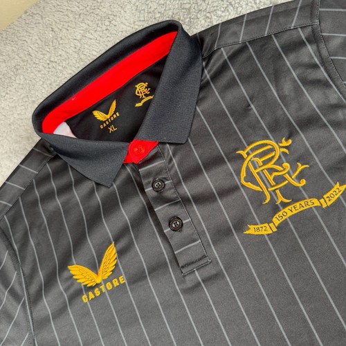 Glasgow Rangers Black Long Sleeved Polo Shirt Size XL Castore Official Rugby - Picture 5 of 8
