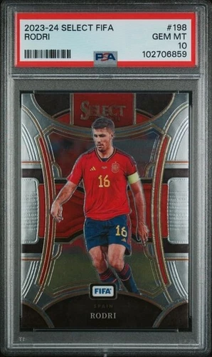 RODRI  * PSA 10 * POP 1 *  2023-24 PANINI SELECT FIFA #198 SPAIN MANCHESTER CITY