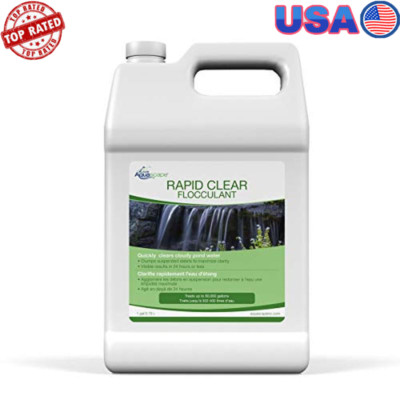 Rapid Clear Flocculant Treatment Clears Cloudy Pond Water Safe Fish 1Gal New
