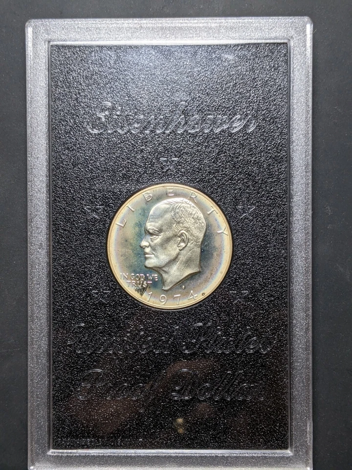 1974-S PROOF DOUBLED DIE WDDR-001 EISENHOWER SILVER DOLLAR  - Image 3 of 4