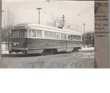 Boston Elevated Railway PCC Car 3010 Watertown Photo On Index Card 3.5 x 5
