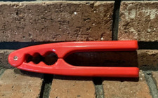 Nut Cracker Red Plastic Shell Cracker 6.5" Long