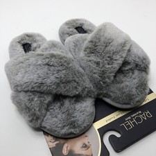 Woman's Slippers Small Size 5-6 Gray Fleece Spring Foam by Rachel Roy
