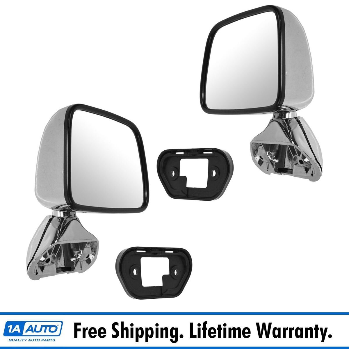 Manual Side View Mirrors Chrome Pair Set for 87-88 Toyota Manual Side View Mirrors Chrome Pair Set for 87-88 Toyota