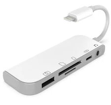 Boost+ SD Card Reader, 5 in 1 USB Female OTG Adapter with 3.5 mm Headphone Jack