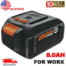 8.0AH 20V Li-ion Battery For Worx WA3512 WA3512.1 WA3525 WA3520 Tool Battery NEW