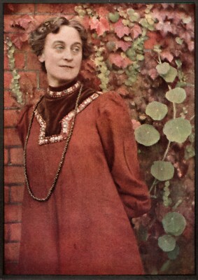ALVIN LANGDON COBURN, The Lady in Red, 1908 from an Autochrome, Pictorialism